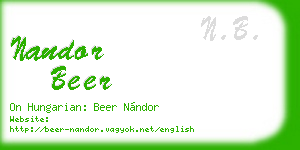 nandor beer business card